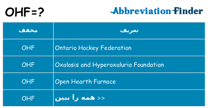 چه ohf برای ایستادن؟