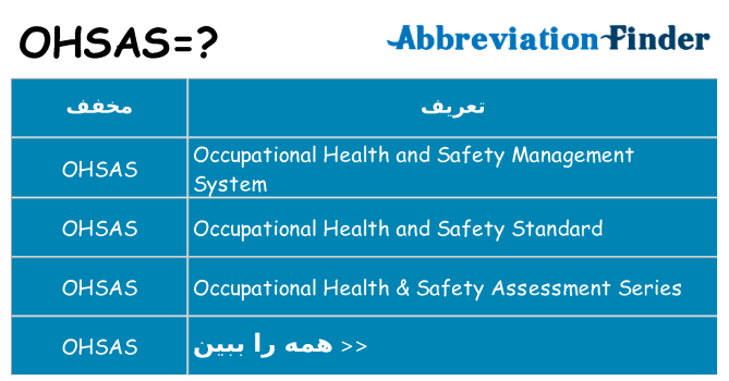 چه ohsas برای ایستادن؟