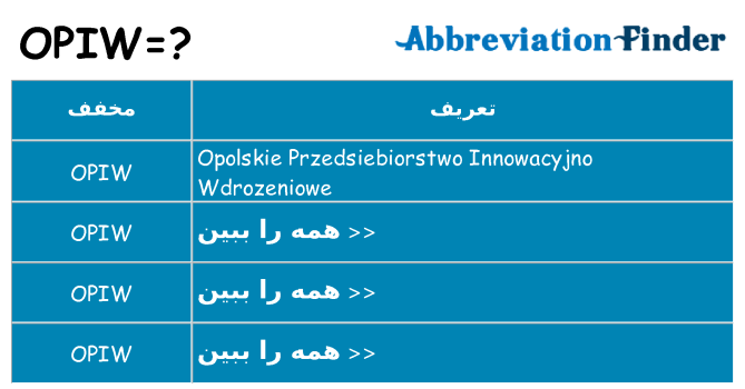 چه opiw برای ایستادن؟