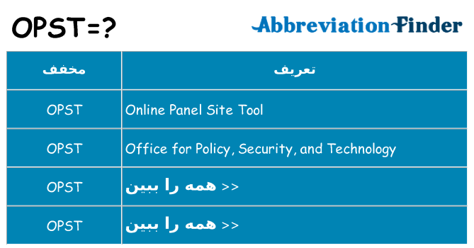 چه opst برای ایستادن؟