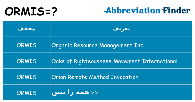 چه ormis برای ایستادن؟