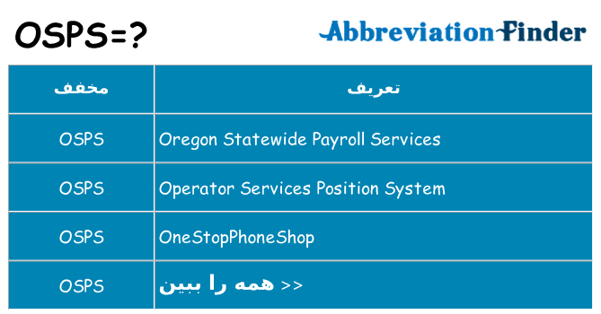 چه osps برای ایستادن؟