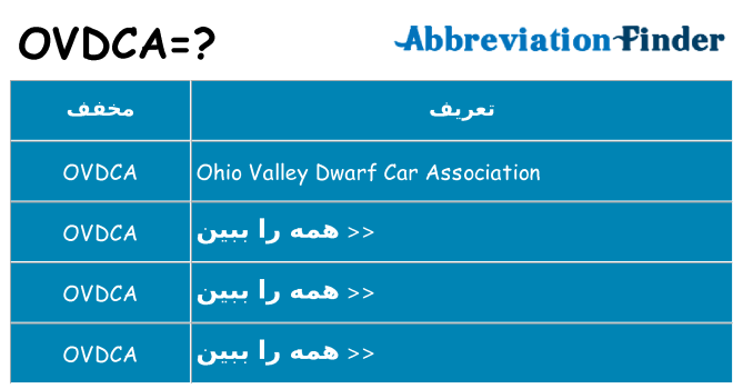 چه ovdca برای ایستادن؟