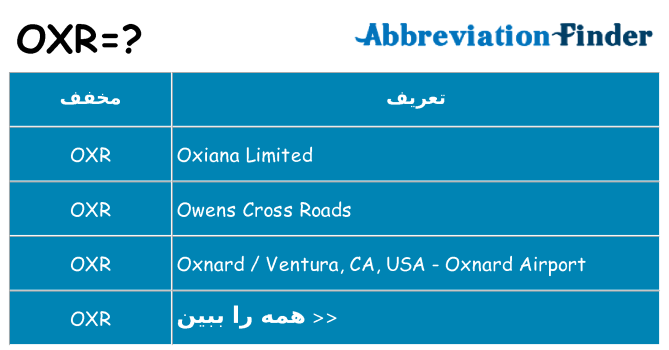چه oxr برای ایستادن؟