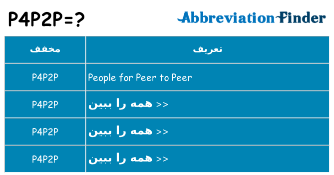 چه p4p2p برای ایستادن؟