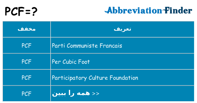 چه pcf برای ایستادن؟