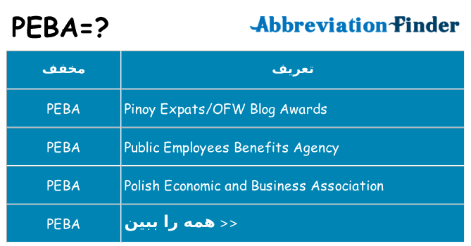 چه peba برای ایستادن؟