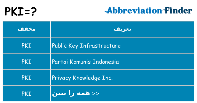 چه pki برای ایستادن؟