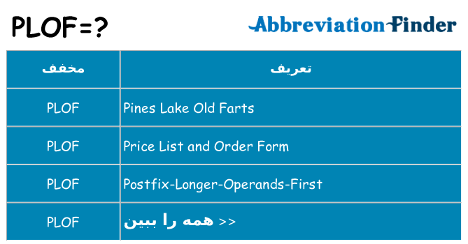 چه plof برای ایستادن؟
