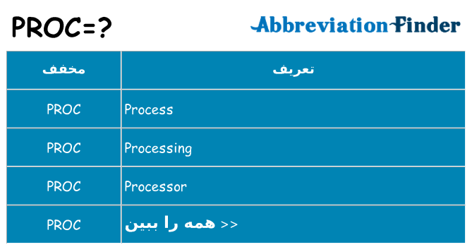 چه proc برای ایستادن؟
