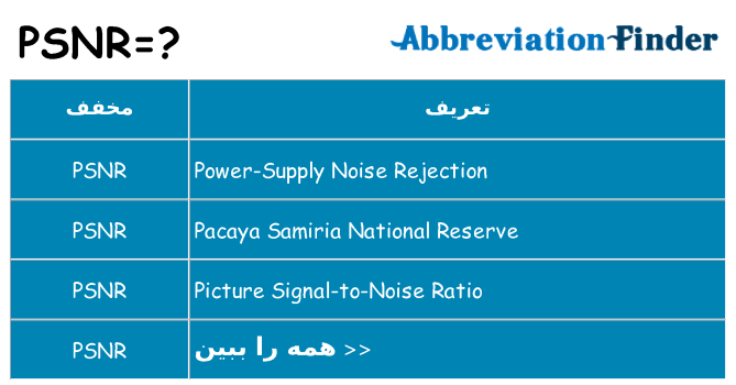 چه psnr برای ایستادن؟