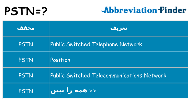 چه pstn برای ایستادن؟