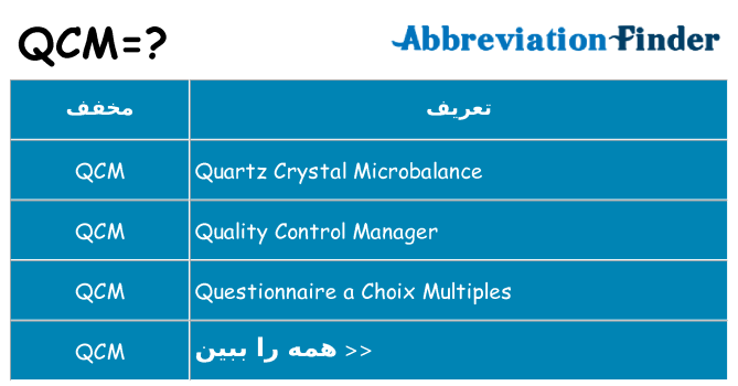 چه qcm برای ایستادن؟