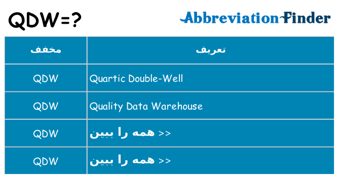 چه qdw برای ایستادن؟