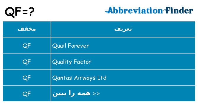 چه qf برای ایستادن؟