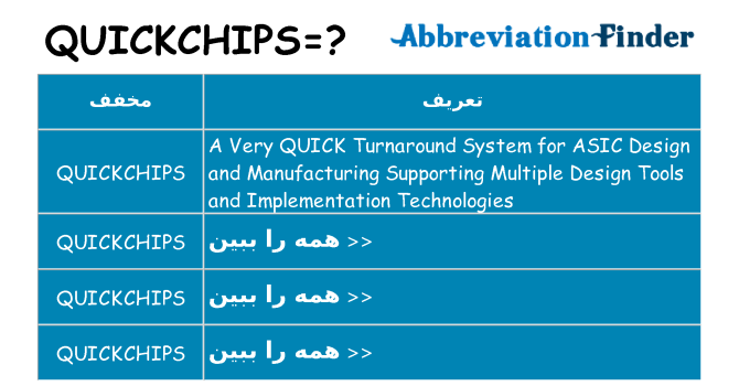 چه quickchips برای ایستادن؟