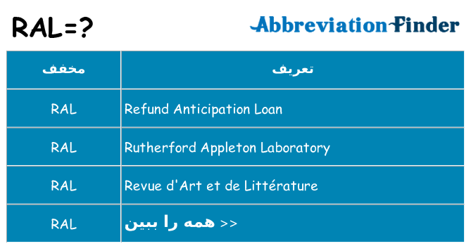 چه ral برای ایستادن؟