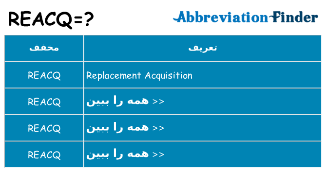 چه reacq برای ایستادن؟