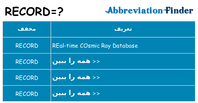 چه record برای ایستادن؟