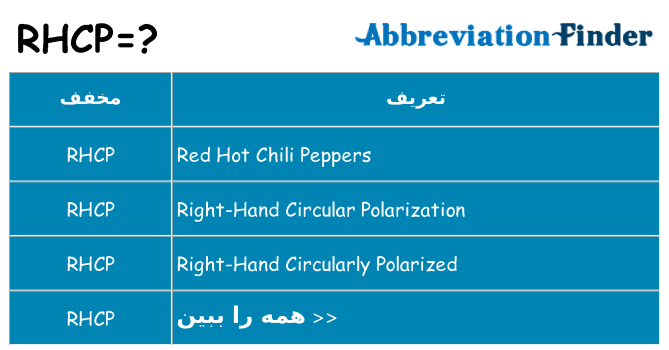 چه rhcp برای ایستادن؟