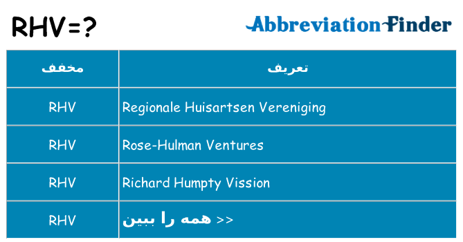 چه rhv برای ایستادن؟