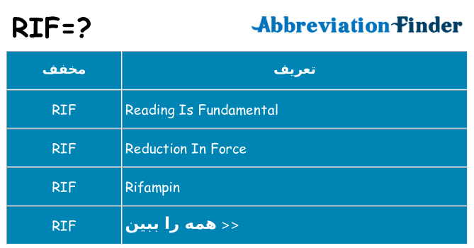 چه rif برای ایستادن؟