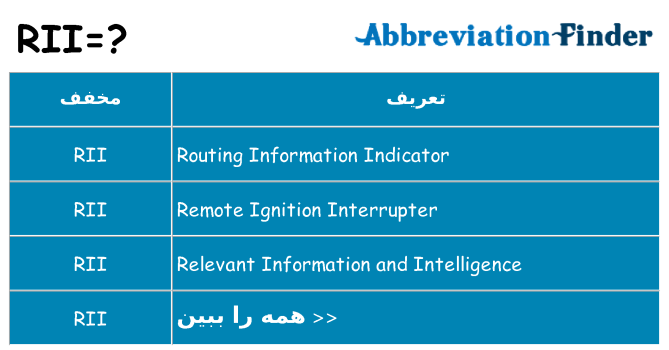 چه rii برای ایستادن؟