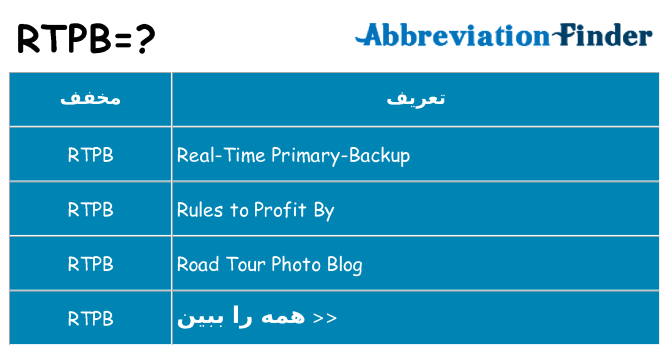 چه rtpb برای ایستادن؟
