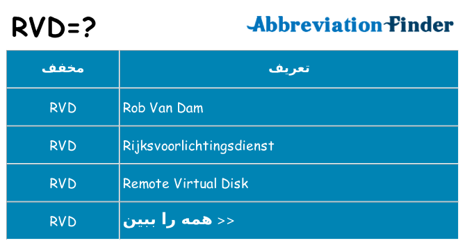 چه rvd برای ایستادن؟