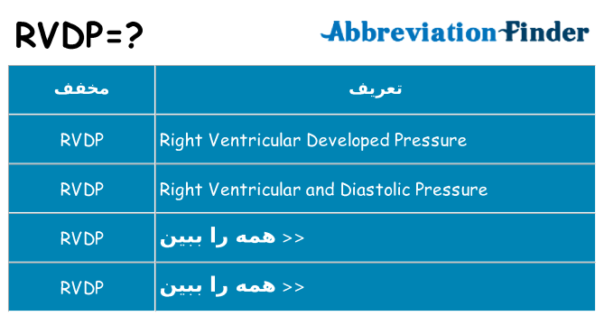 چه rvdp برای ایستادن؟