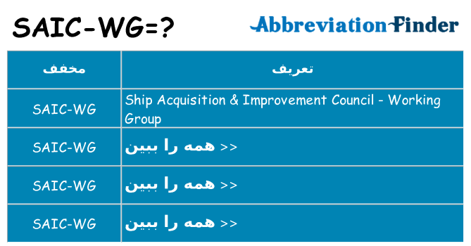 چه saic-wg برای ایستادن؟