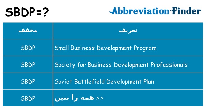 چه sbdp برای ایستادن؟