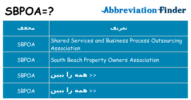 چه sbpoa برای ایستادن؟