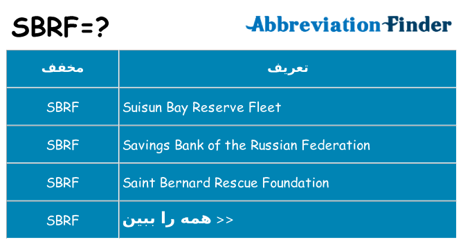 چه sbrf برای ایستادن؟