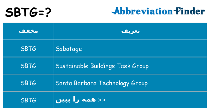 چه sbtg برای ایستادن؟