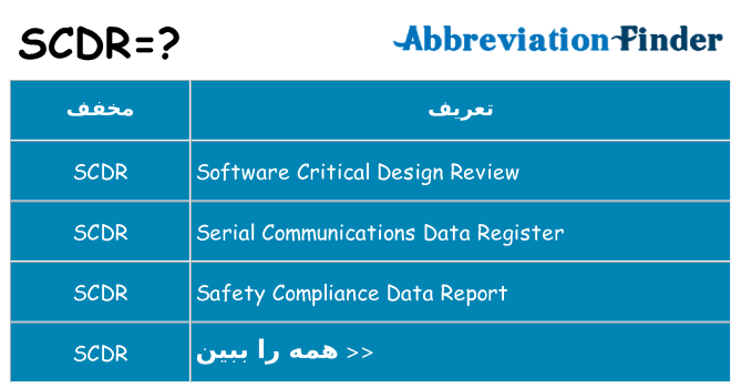 چه scdr برای ایستادن؟
