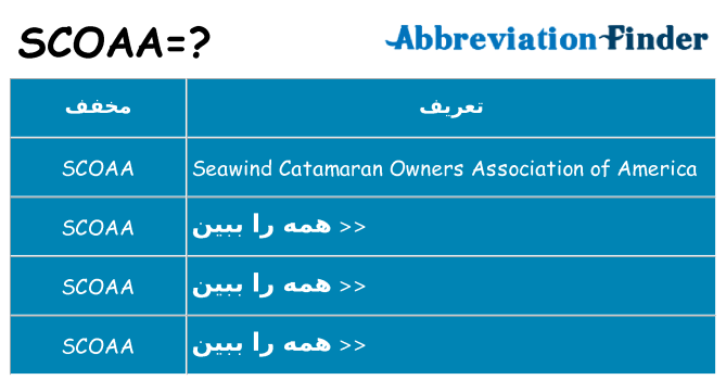 چه scoaa برای ایستادن؟