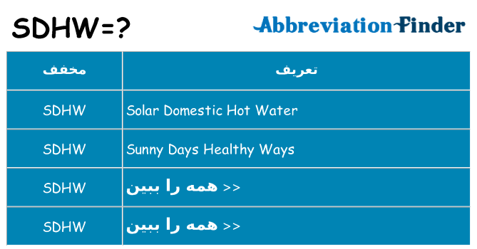 چه sdhw برای ایستادن؟