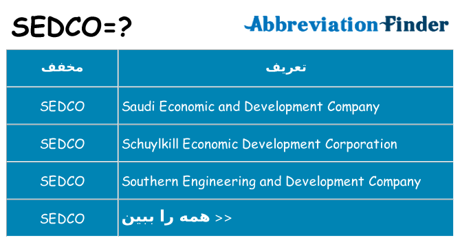 چه sedco برای ایستادن؟