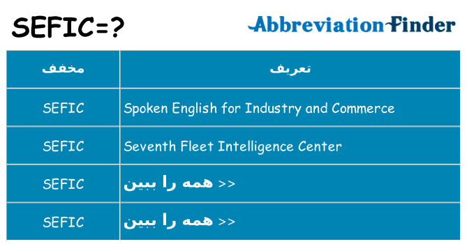 چه sefic برای ایستادن؟