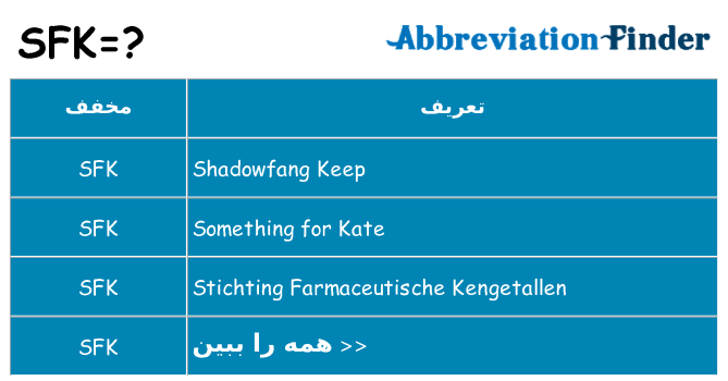 چه sfk برای ایستادن؟