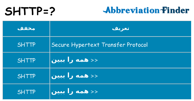 چه shttp برای ایستادن؟