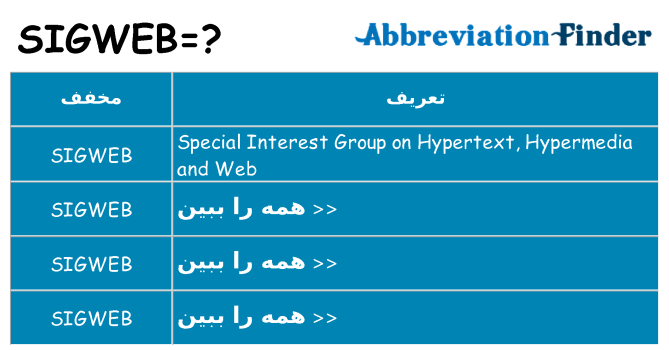 چه sigweb برای ایستادن؟