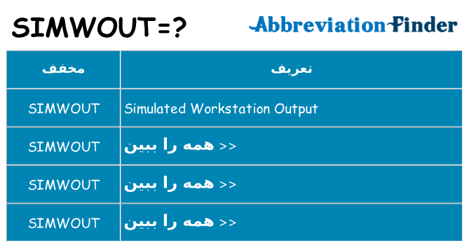 چه simwout برای ایستادن؟