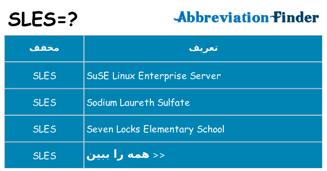 چه sles برای ایستادن؟