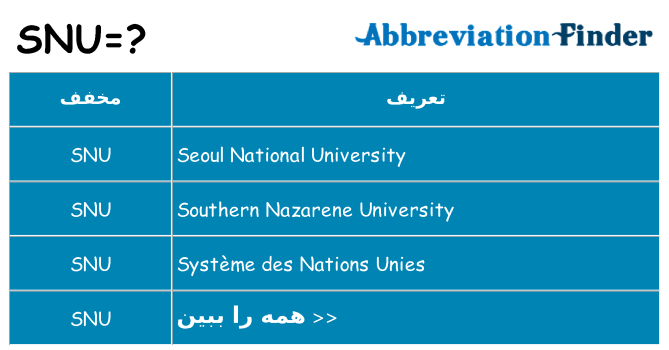 چه snu برای ایستادن؟