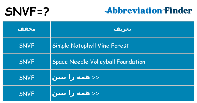 چه snvf برای ایستادن؟
