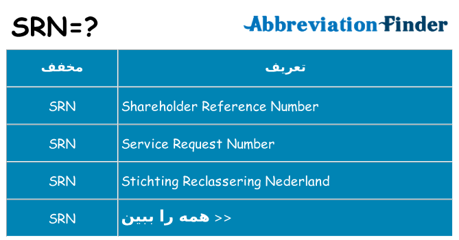 چه srn برای ایستادن؟