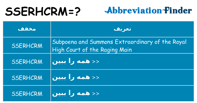 چه sserhcrm برای ایستادن؟