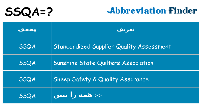 چه ssqa برای ایستادن؟